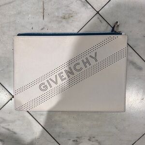 Givenchy White and Blue Men's Leather Pouch